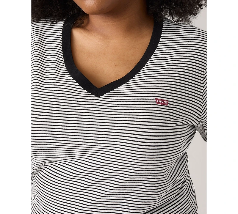 Levi's Plus Size Perfect Cotton Striped Short-Sleeve Tee