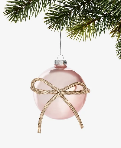 Holiday Lane Gilded Glamour Pink Gem Bow Ball Ornament, Macy's Exclusive