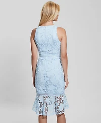 Guess Women's Itzel V-Neck Sleeveless Belted Dress