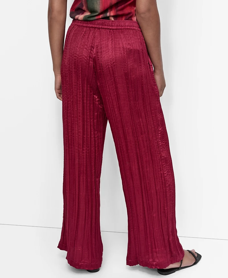 Dkny Women's Crushed Crease Wide-Leg Pants