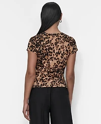 Dkny Women's Cheetah-Print Top