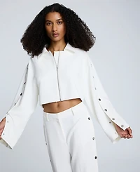 Kenneth Cole Women's Zip-Front Snap-Arm Jacket