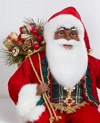 Holiday Lane Heritage African American Sitting Santa Decor, Macy's Exclusive