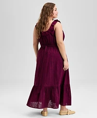 And Now This Trendy Plus Cotton Ruffle-Trim Maxi Dress, Exclusively at Macy's