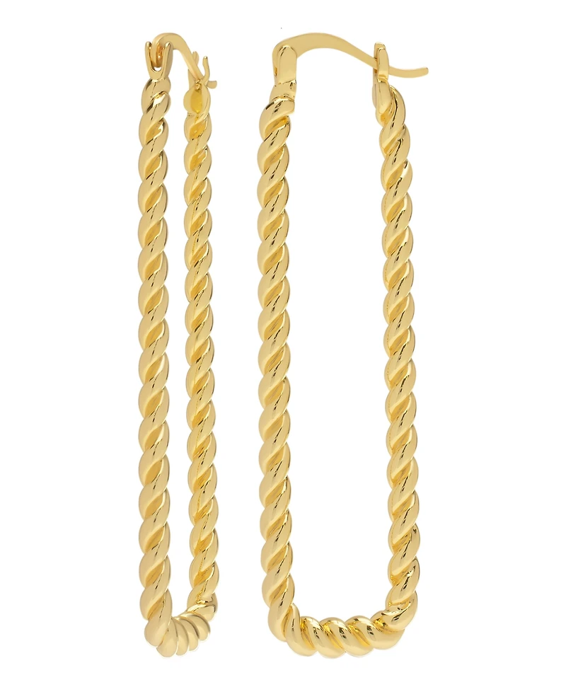 Macy's Twist Rectangle 14K Gold Plate Earrings