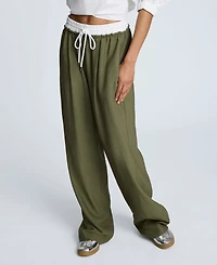 Kenneth Cole Women's Pull-On Wide-Leg Drawstring Pants