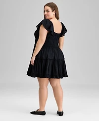 And Now This Trendy Plus Cotton Burnout Fit & Flare Dress, Exclusively at Macy's