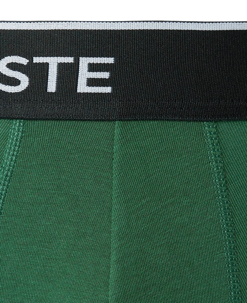 Lacoste Men's 3-Pack. Regular-Fit Logo Waistband 5" Boxer Briefs