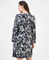 Le Suit Petite Floral-Print Jewel-Neck Jacket Topper & Empire Seamed Dress, Regular