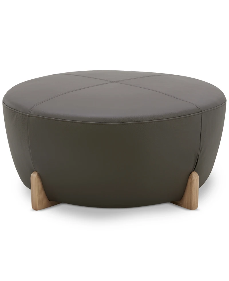 Nierling Leather Ottoman, Exclusively at Macy's