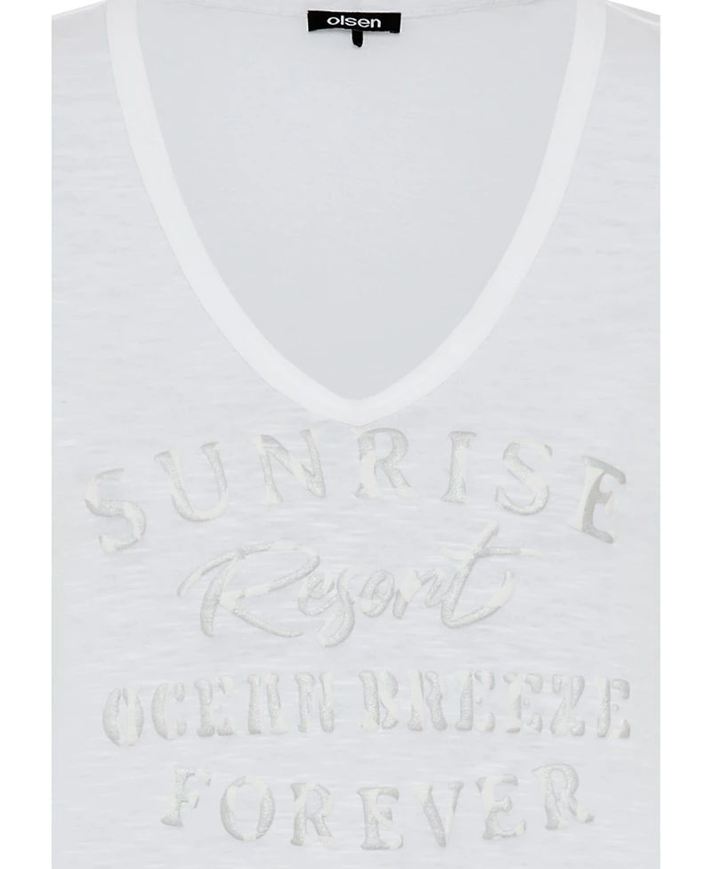 Olsen Women's Placement Puff Print T-Shirt