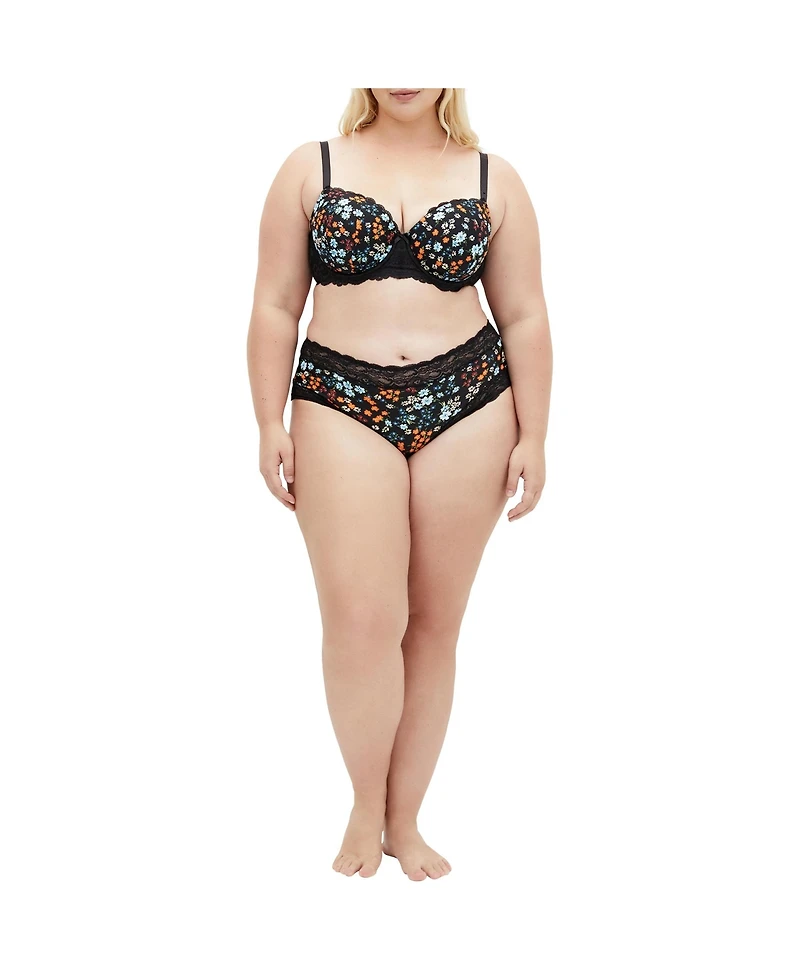 City Chic Plus Hailey Print Contour Bra