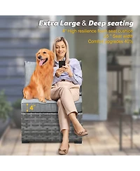 Xizzi Patio Furniture Set,6 Piece Outdoor Sectional Sofa Couch Set,Patio Conversation Set with Modular Wicker Chairs,Widened Armrest,Side Table,Orange