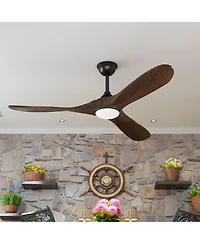 60 inch lighted ceiling fan, indoor and outdoor use, with remote control, reversible Dc motor, noiseless, suitable for bedroom, living room, terrace,