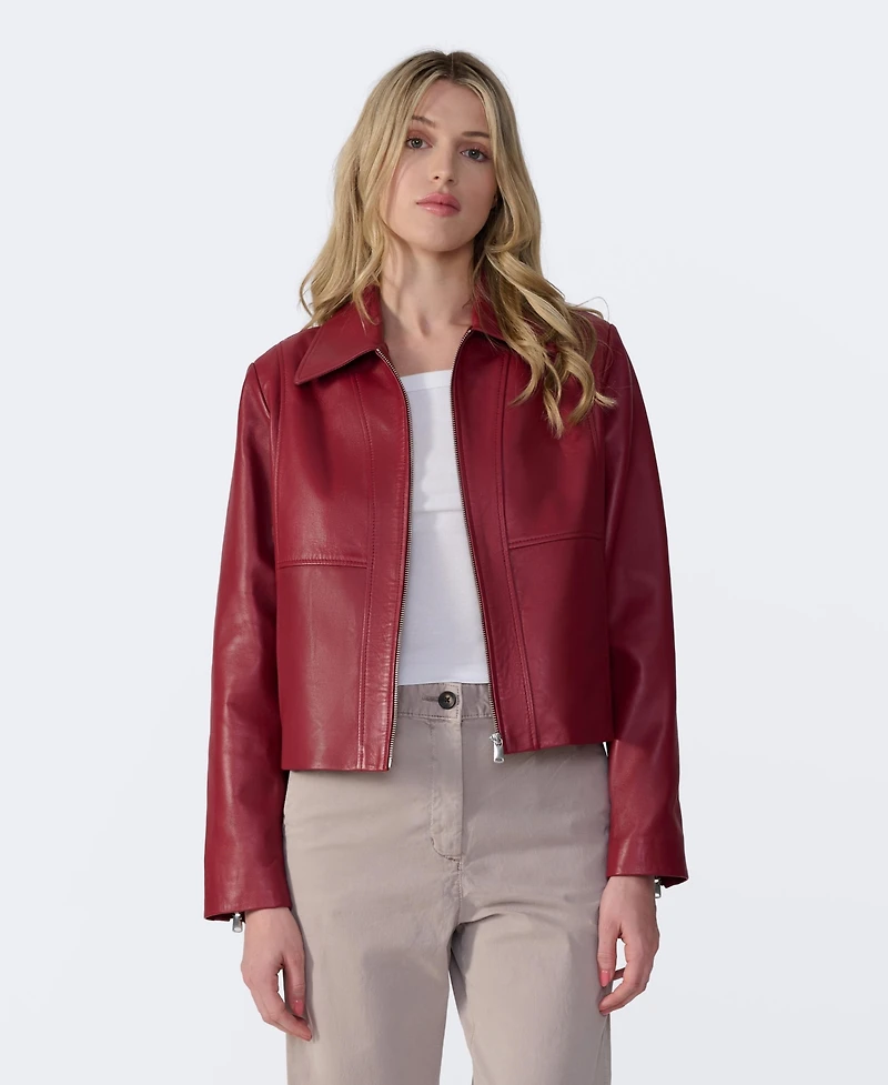 Furniq Uk Women's Classic Leather Jacket