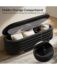 Rupert Bench with Gold-finished Metal Legs