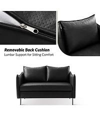 Monroe Modern Industrial-Style Pu Leather Sofa with Sturdy Metal Legs And Movable Seat