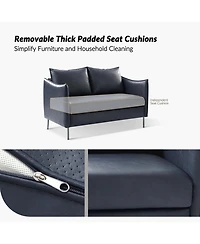 Monroe Modern Industrial-Style Pu Leather Sofa with Sturdy Metal Legs And Movable Seat