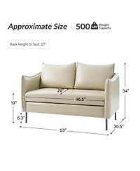 Monroe Modern Industrial-Style Pu Leather Sofa with Sturdy Metal Legs And Movable Seat