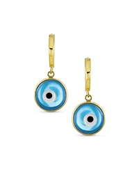 Bling Jewelry Set of 2 Spiritual Protection Blue Nazar Evil Eye Dangle Earrings Gold Plated Silver