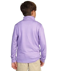 Tailorbyrd Boys Purple Houndstooth Performance Quarter-Zip