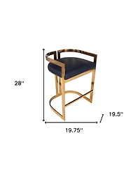 Industrial Counter Height Bar Chair with Iron Frame and Low Back