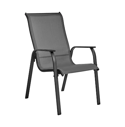 Yaheetech Set of 2 Outdoor Texteline Stackable Dining Chairs, Gray