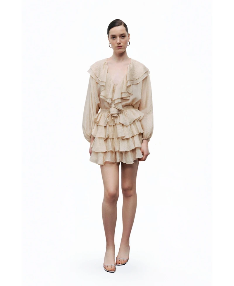 Nocturne Women's Stoned Flounce Blouse