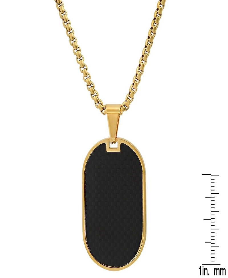 Steeltime Men's Carbon Fiber Dog Tag Pendant Necklace