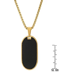Steeltime Men's Carbon Fiber Dog Tag Pendant Necklace