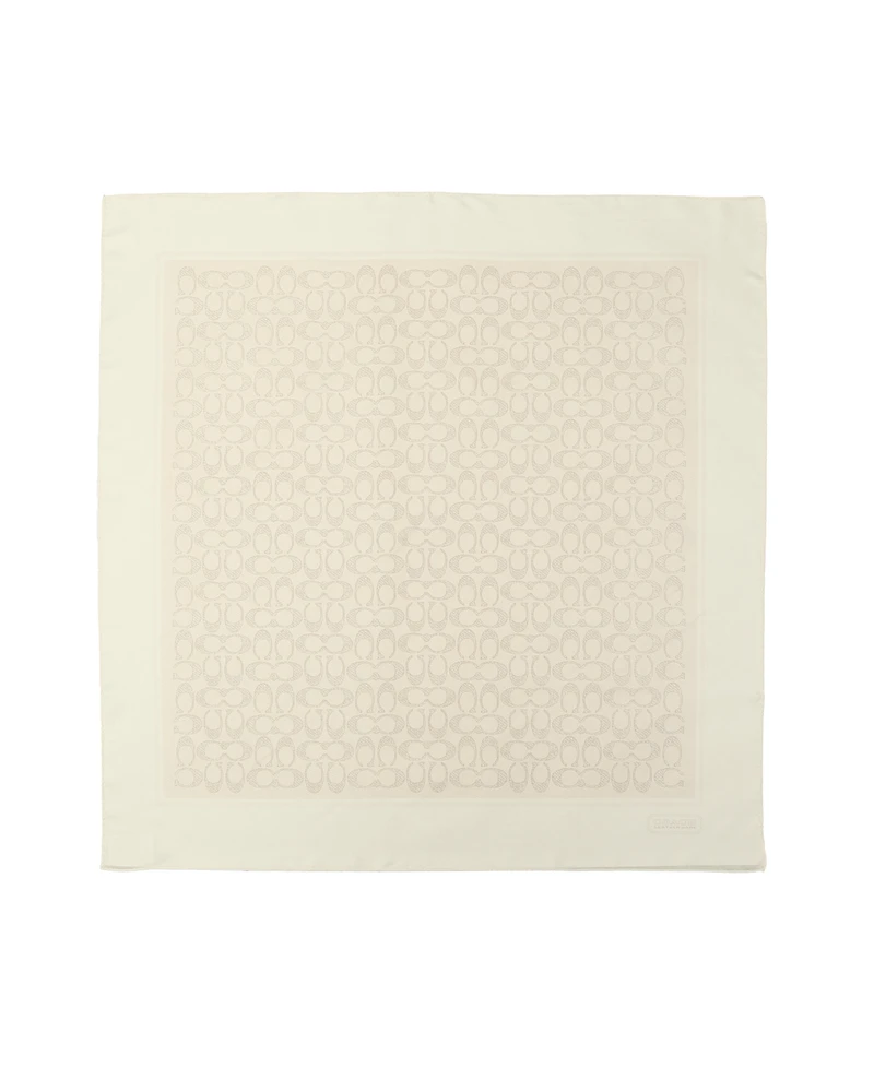 Coach Women's Textured Signature Print Silk Square Scarf