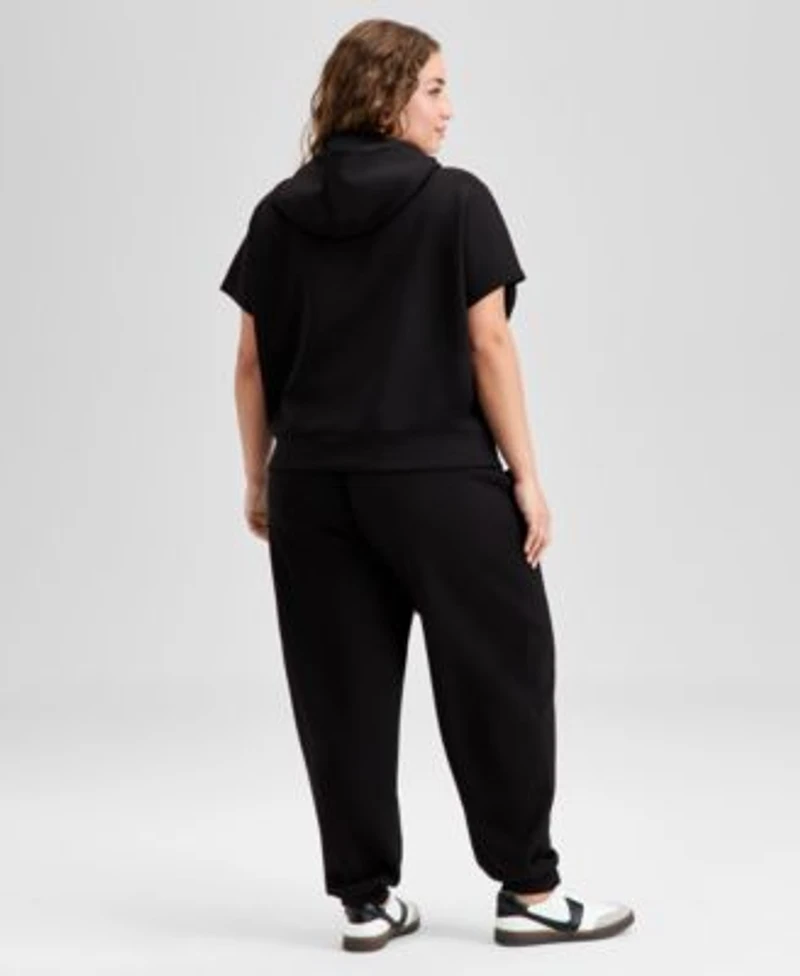 Now This Trendy Plus Size Cap Sleeve Scuba Knit Hoodie Jogger Pants Exclusively At Macys