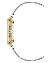 Anne Klein Women's Quartz Premium Round Silver-Tone Stainless Steel Mesh and Black Dial Watch, 29mm