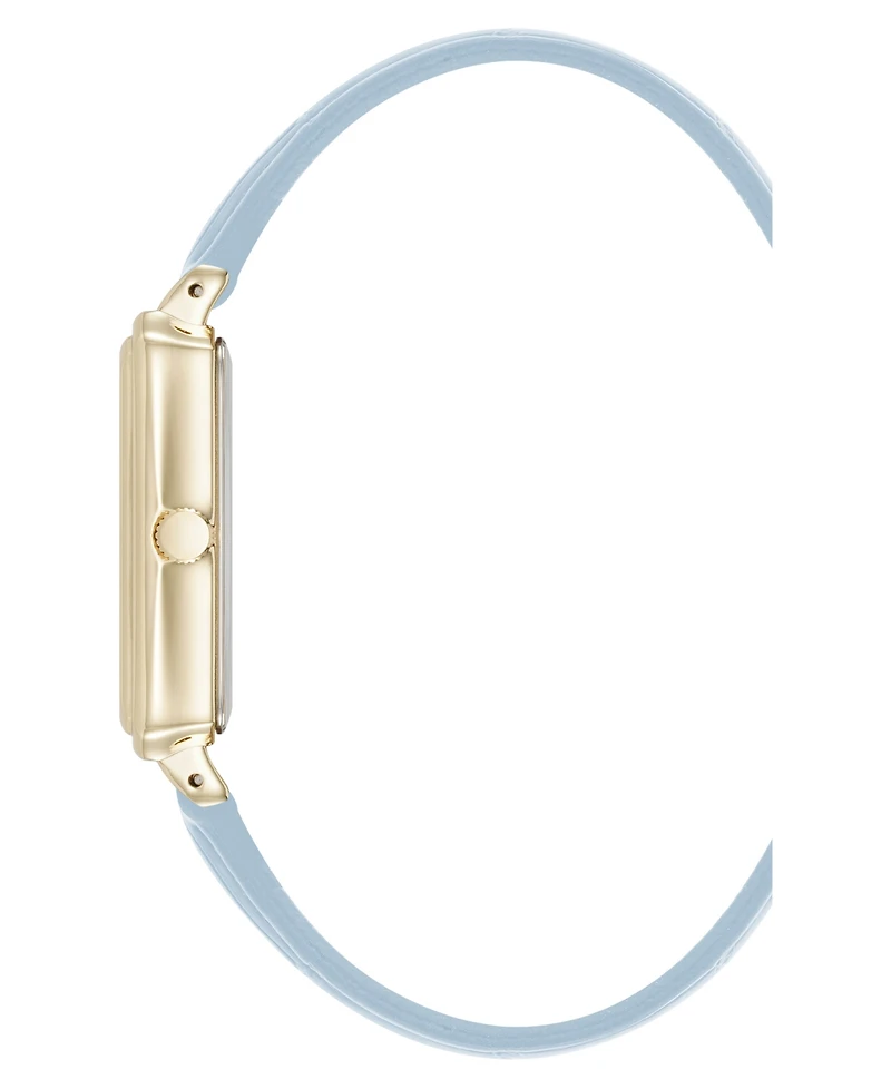 Anne Klein Women's Quartz Casual Light Blue Polyurethane Leather and Gold-Tone Metal Alloy Watch, 25mm
