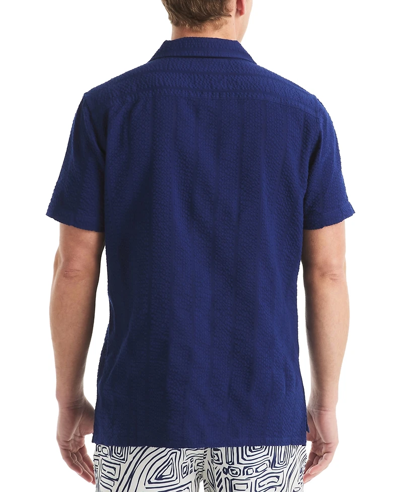 Beach Boys x Nautica Men's Seersucker Camp Short-Sleeve Shirt