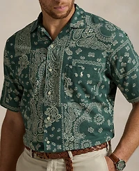 Polo Ralph Lauren Men's Big & Tall Bandanna-Print Camp Shirt
