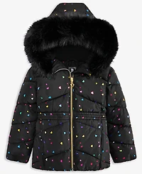 S Rothschild & Co Toddler and Little Girls Foil Quilt Puffer Jacket
