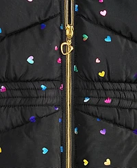 S Rothschild & Co Toddler and Little Girls Foil Quilt Puffer Jacket