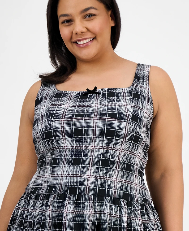 Planet Heart Trendy Plus Plaid Drop-Waist Dress