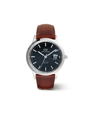 Daniel Wellington Men's Automatic Brown Leather Watch, 40mm