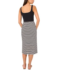Vince Camuto Women's Striped Relaxed Pull-On Midi Skirt