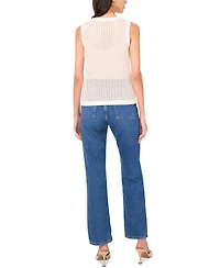 Sam & Jess Women's Open-Knit Crochet Crewneck Sweater