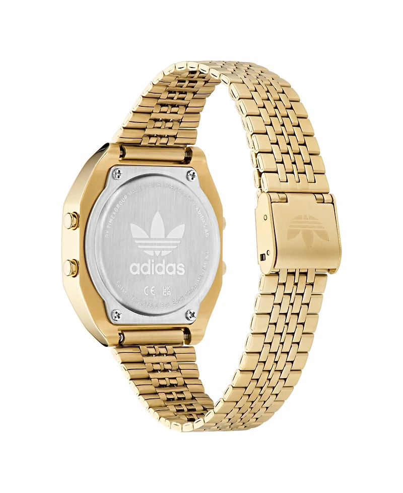 adidas Unisex Digital Gold-Tone Stainless Steel Watch, 36mm