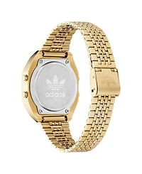 adidas Unisex Digital Gold-Tone Stainless Steel Watch, 36mm