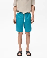 Mango Men's Linen Bermuda Drawstring Shorts