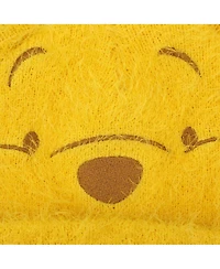 Winnie the Pooh Men's Character Face Yellow Fuzzy Yarn Cuff Beanie With 3D Ears