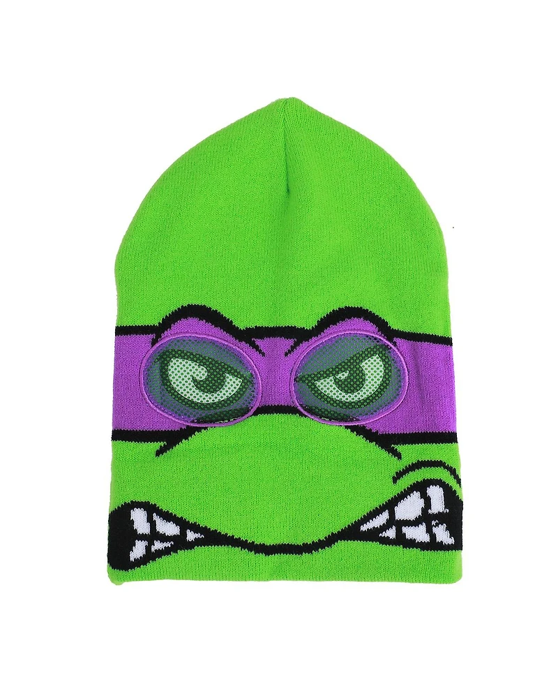 Teenage Mutant Ninja Turtles Men's Tmnt Rolldown Donny Adult Acrylic Mesh Eye Green Beanie