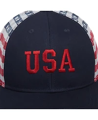 Generic Men's 4th of July American Flag Usa Blue Trucker Hat