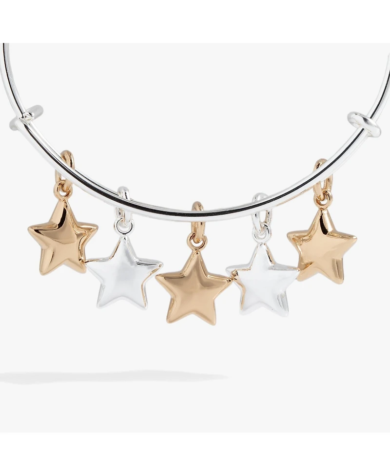 Puffy Star Multi Charm Bangle Bracelet