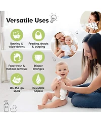 KeaBabies 6-Pack Cami Baby Washcloths for Newborn, Cotton Face Wash Cloths Babies, Soft & Absorbent Bath Towels